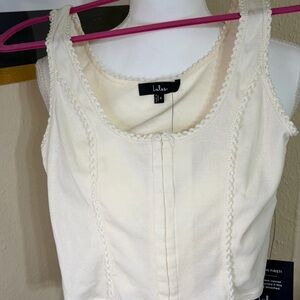 Lulu's Ivory Textured Tank Top